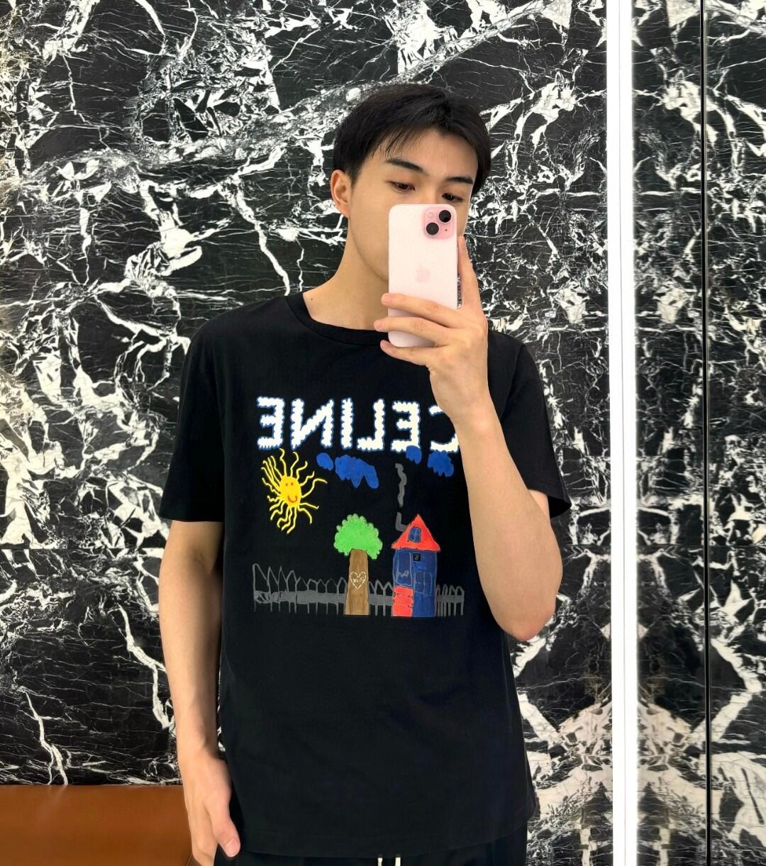 R공장 / 셀린느 남성 루즈핏 반팔 티셔츠