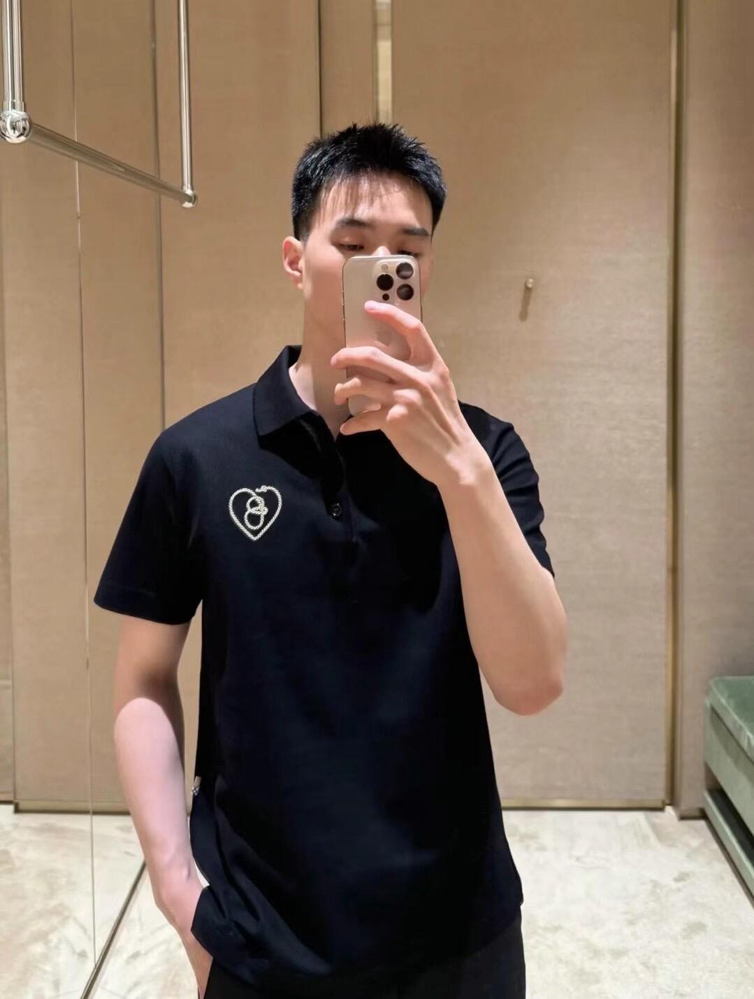 R공장 / 버버리 남성 하트 알파벳 B 패턴 면 폴로 반팔 셔츠