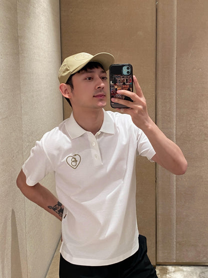 R공장 / 버버리 남성 하트 알파벳 B 패턴 면 폴로 반팔 셔츠