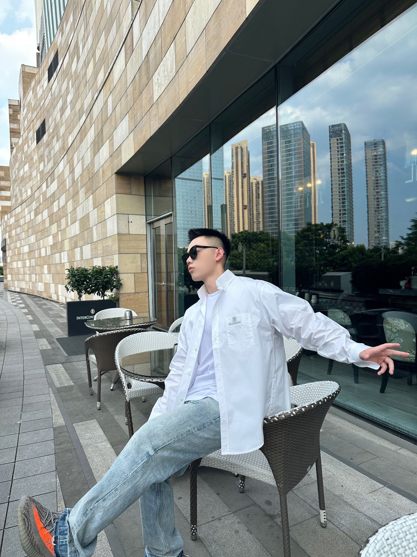 GTR / 발렌시아가 남성 여성 BB 자수 셔츠
