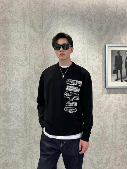 GTR / 디올 남성 여성 자수 로고 울 니트