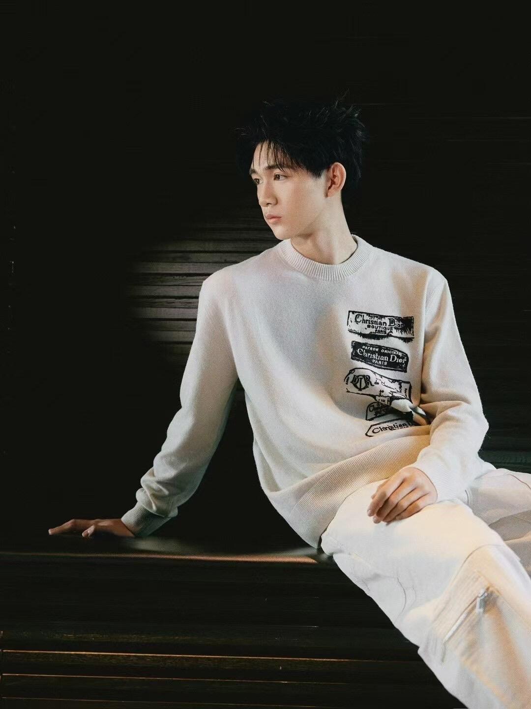 GTR / 디올 남성 여성 자수 로고 울 니트