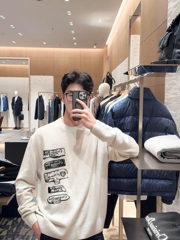 GTR / 디올 남성 여성 자수 로고 울 니트