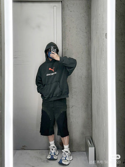 GTR / 발렌시아가  남성 워싱 후드티