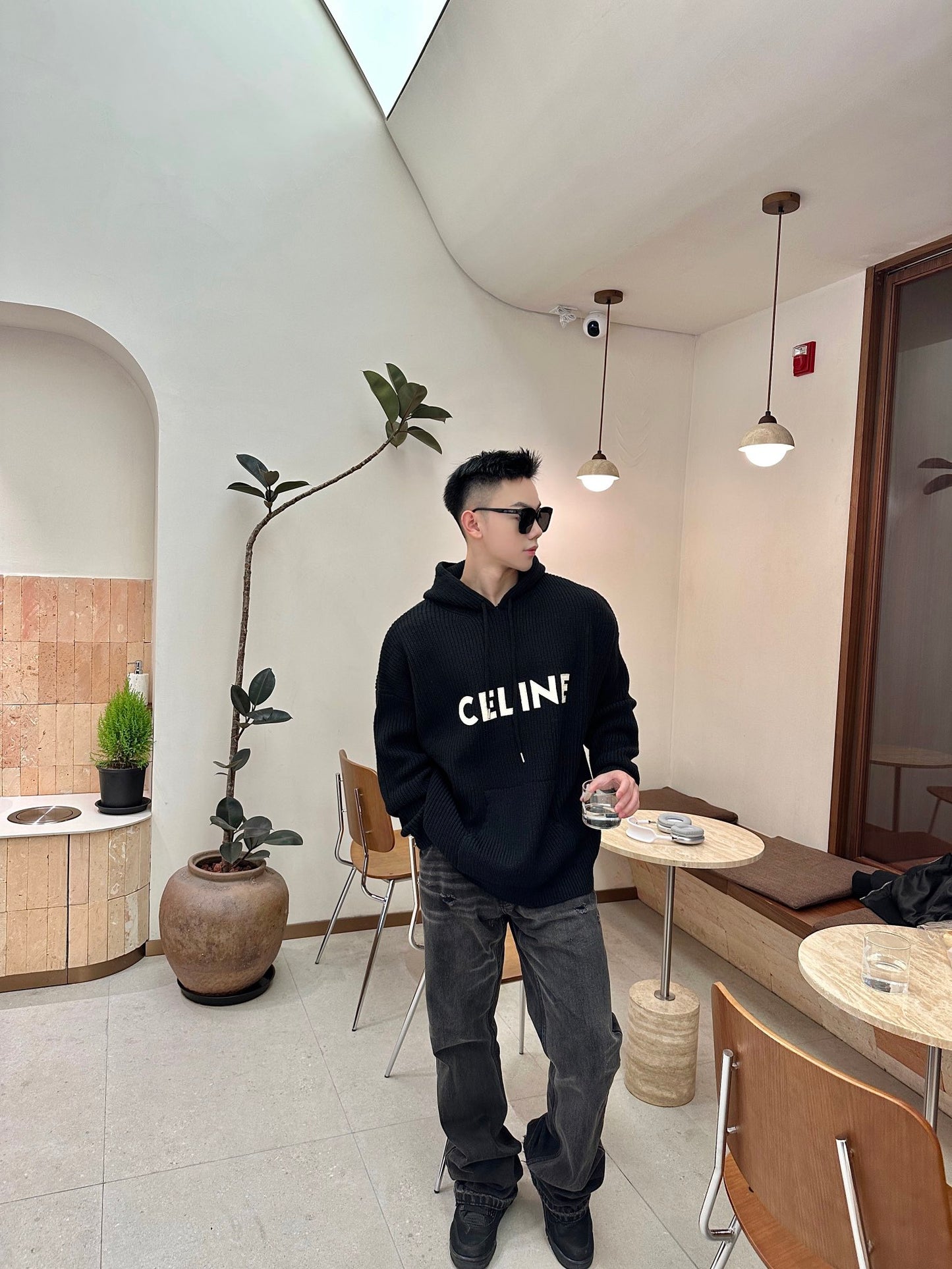 GTR / 셀린느 남성 여성 후드 풀오버 스웨터 니트