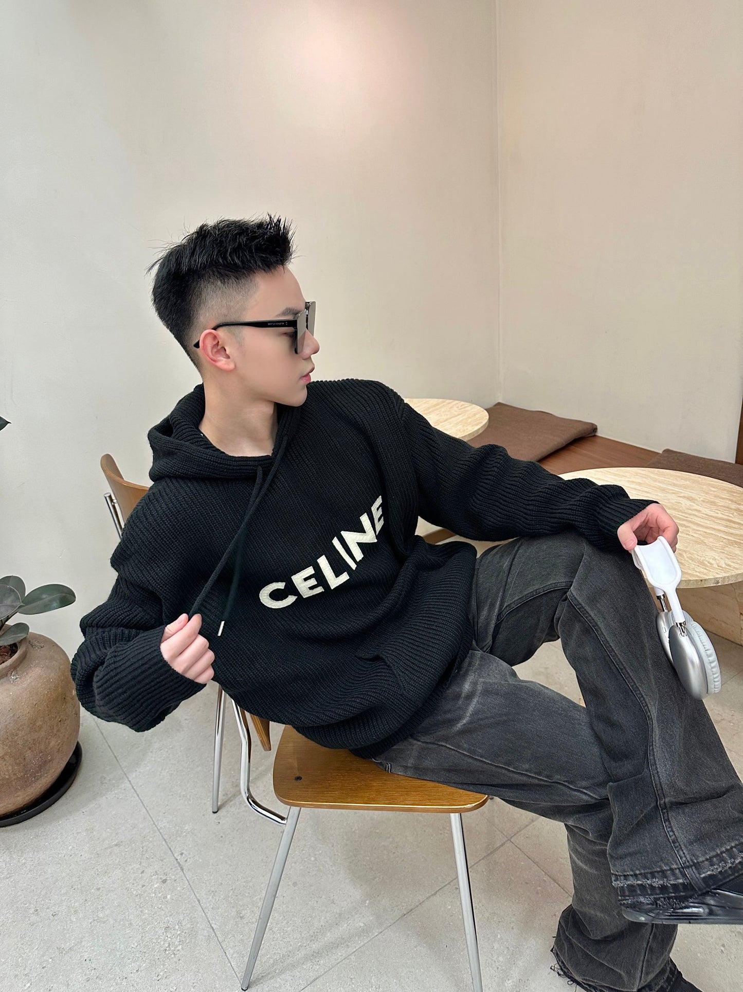 GTR / 셀린느 남성 여성 후드 풀오버 스웨터 니트