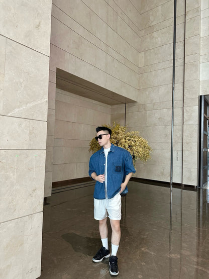 사슬 / 로에베 남성 데님 반팔 셔츠