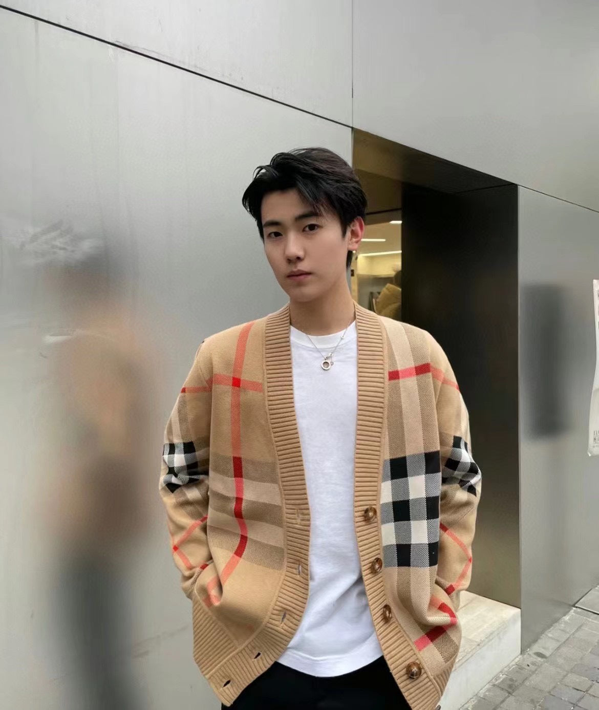 GTR / 버버리 남성 체크 가디건