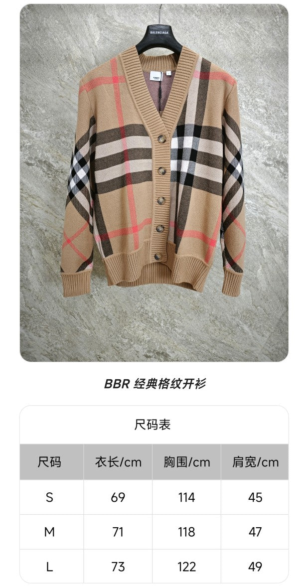 GTR / 버버리 남성 체크 가디건