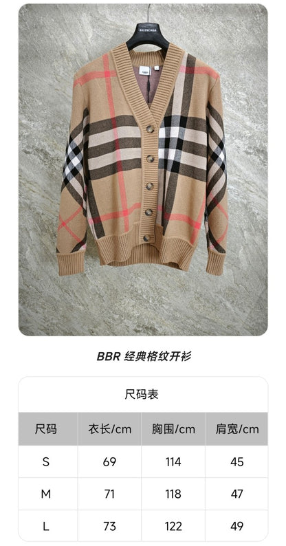 GTR / 버버리 남성 체크 가디건