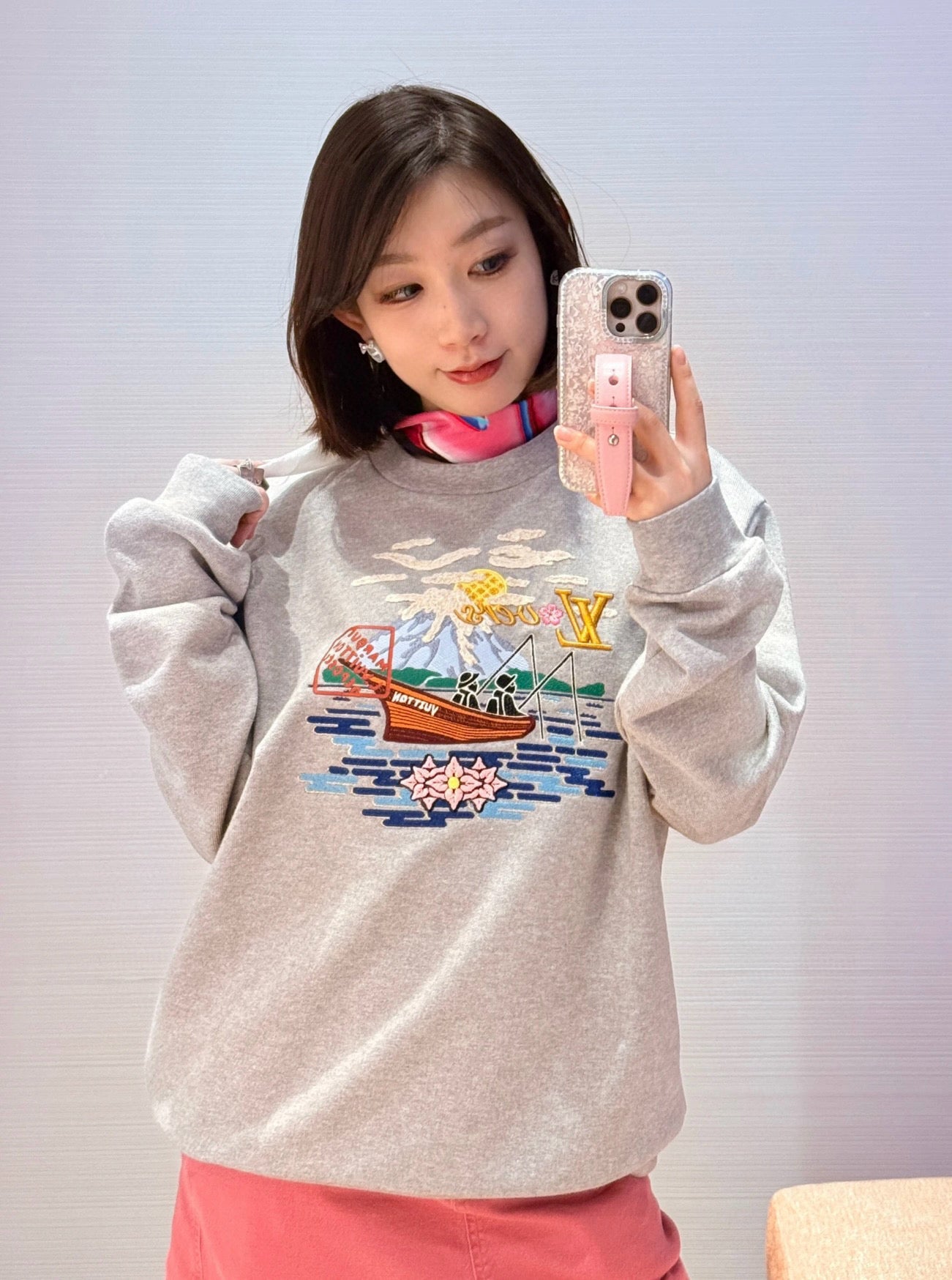 GTR / 루이비통 남성 낚시 자수 맨투맨