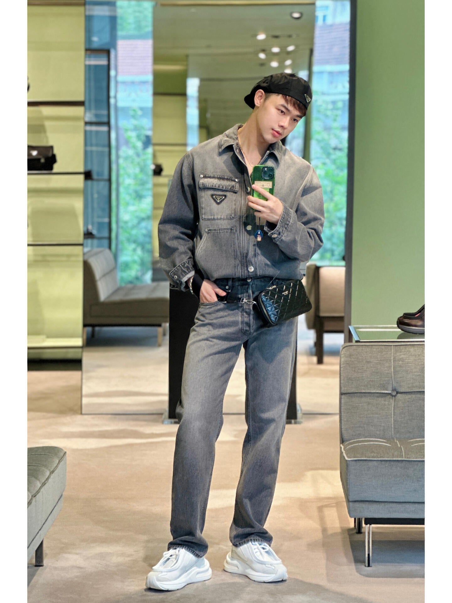 R공장 / 프라다 남성 여성 캐주얼 데님 자켓