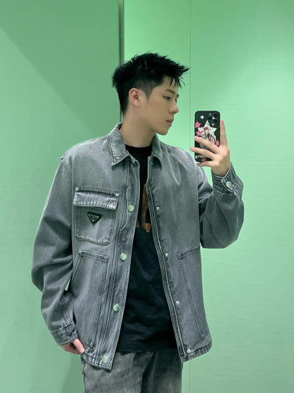 R공장 / 프라다 남성 여성 캐주얼 데님 자켓