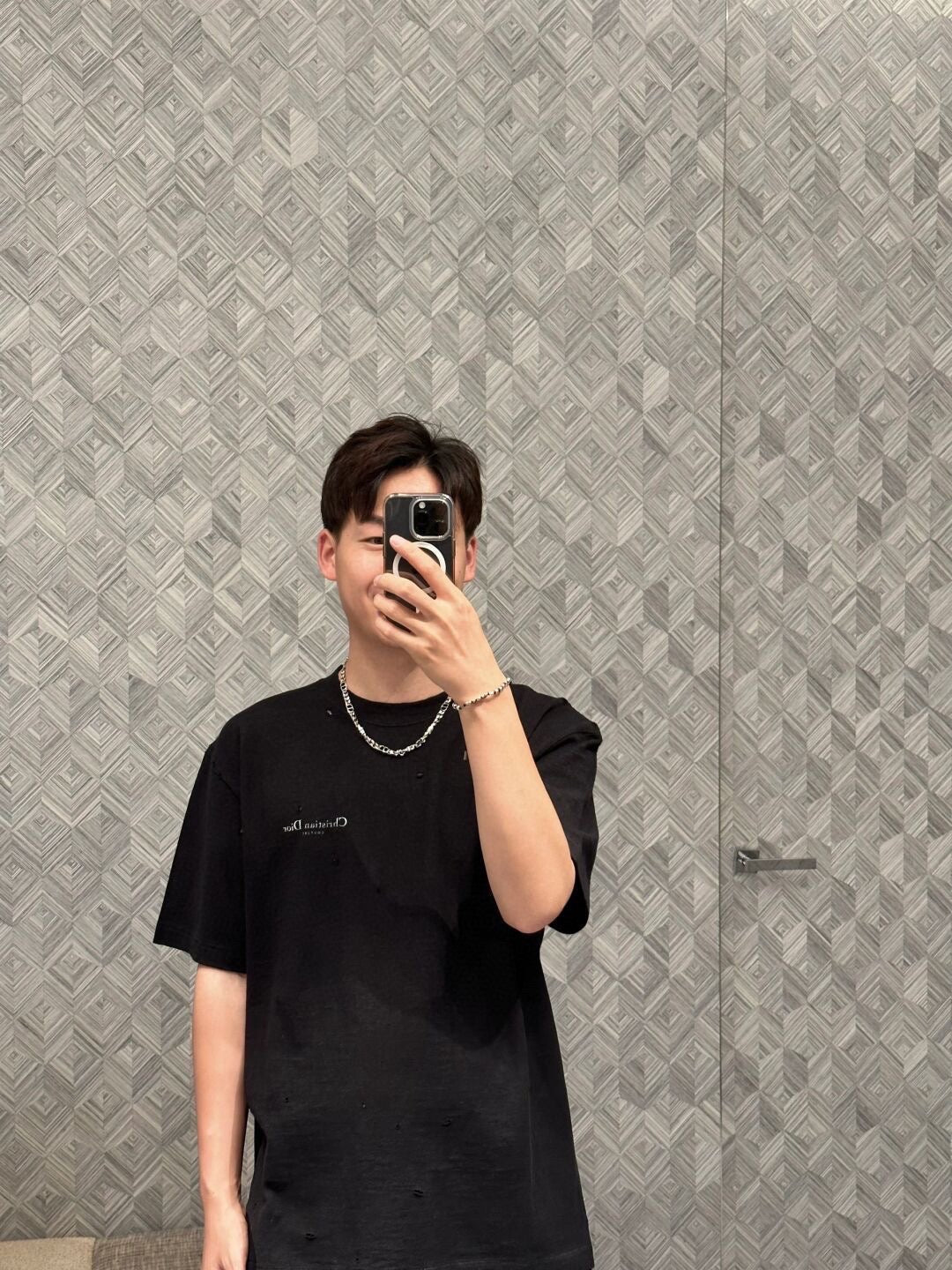 체인2호 / 디올 남성 여성 프린팅 반팔