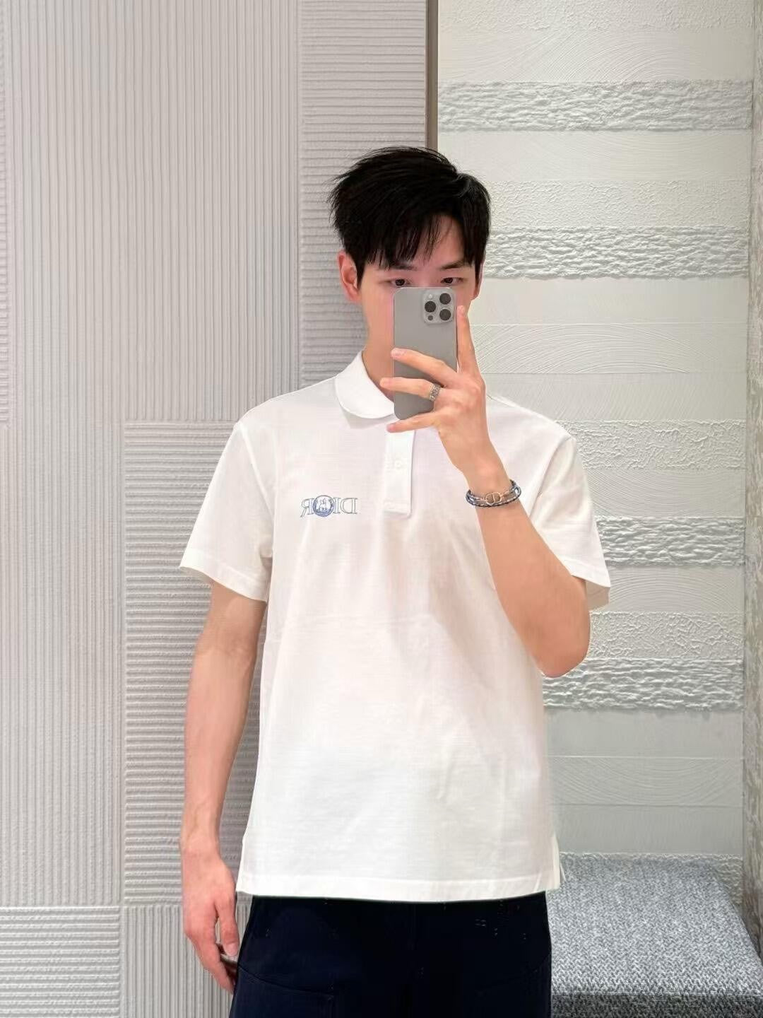 BVG / 디올 남성 여성 폴로넥 반팔 셔츠