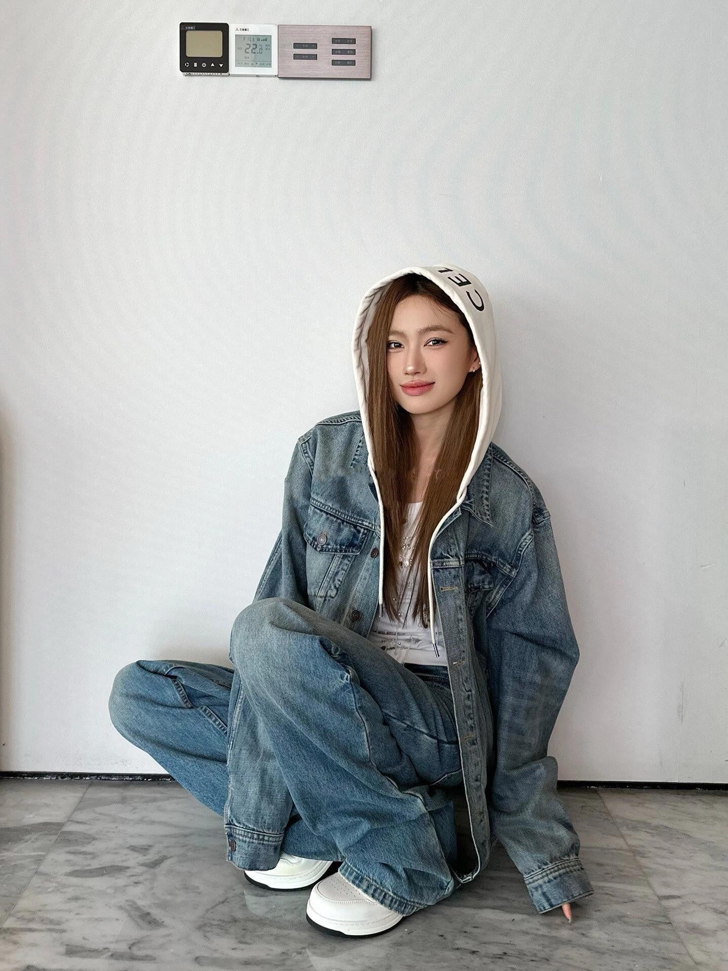 BVG / 셀린느 남성 여성 후드 데님 자켓