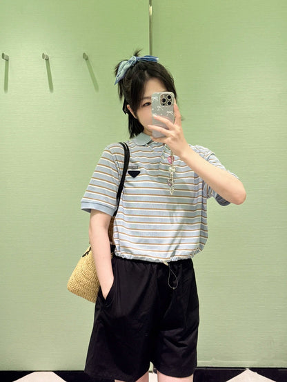 티모 공장 / 프라다 여성 스트라이프 반팔 셔츠
