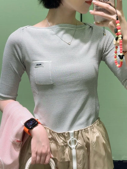 티모 공장 / 프라다 여성 스트라이프 반팔 티셔츠