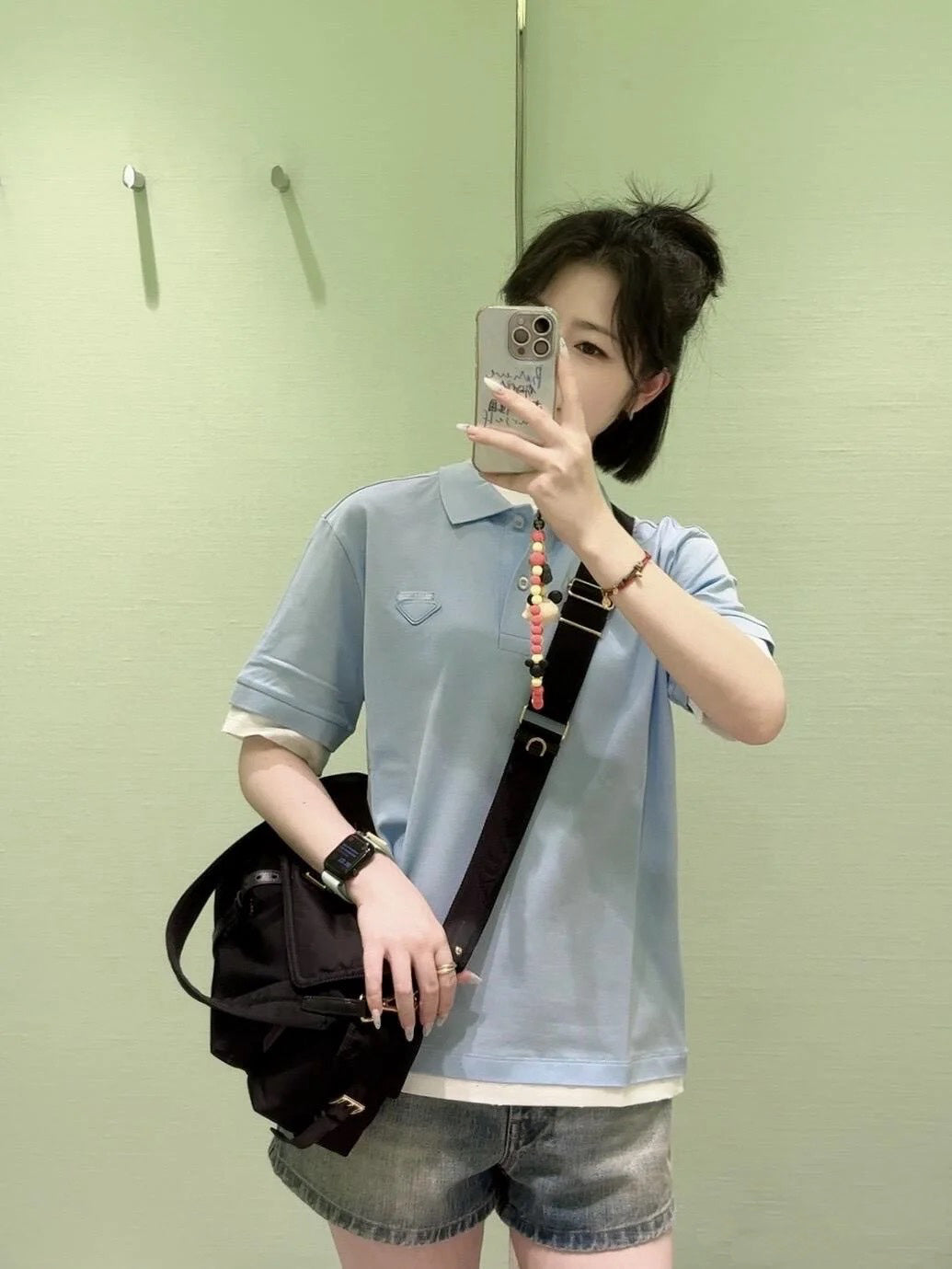 티모 공장 / 프라다 여성 폴로넥 반팔 셔츠