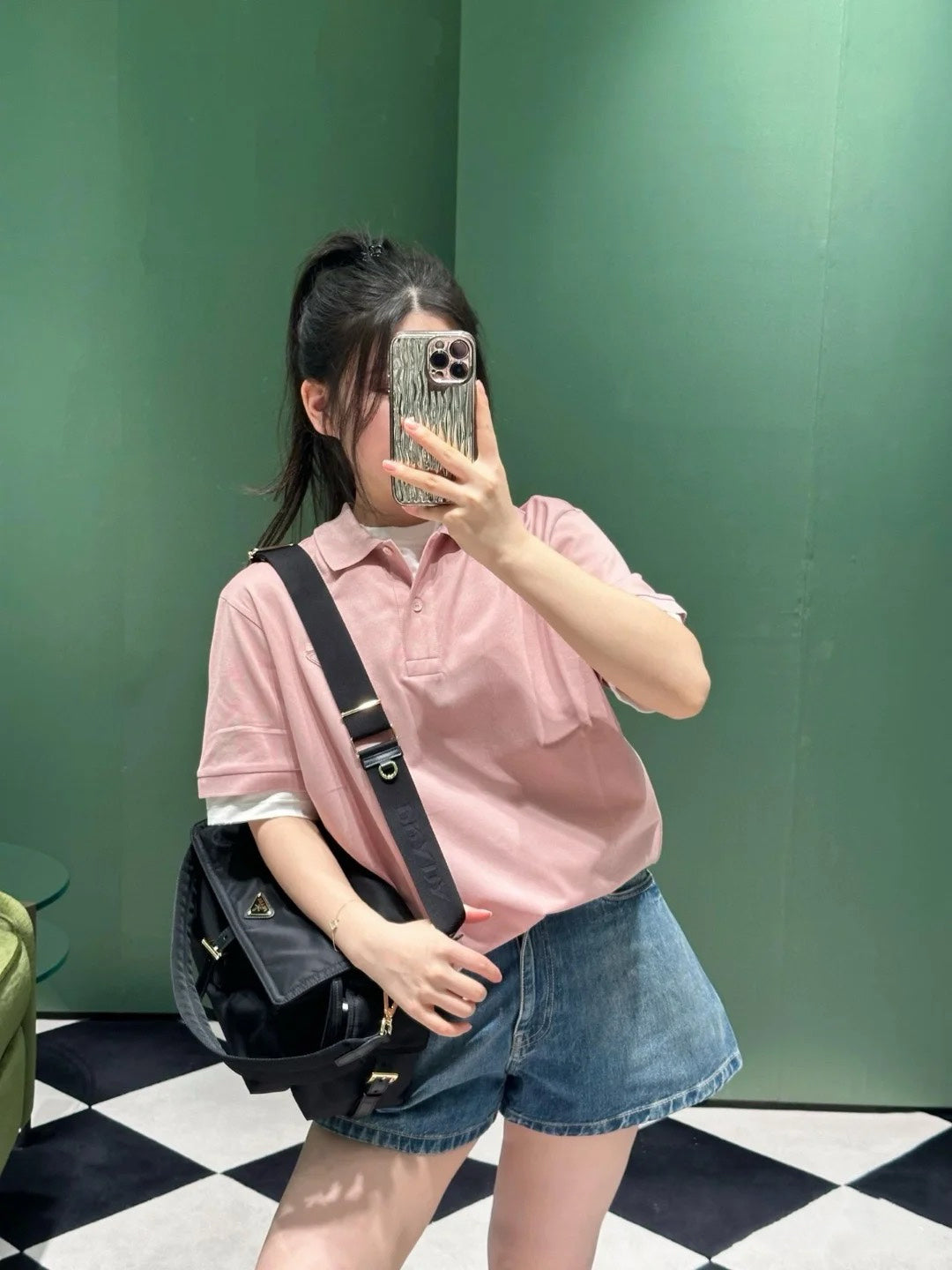티모 공장 / 프라다 여성 폴로넥 반팔 셔츠