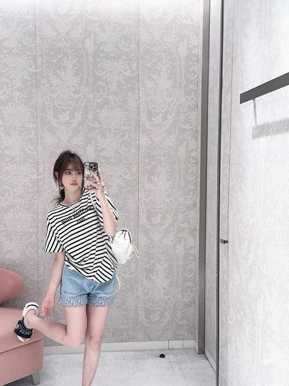 티모 공장 / 디올 여성 스트라이프 반팔 티셔츠