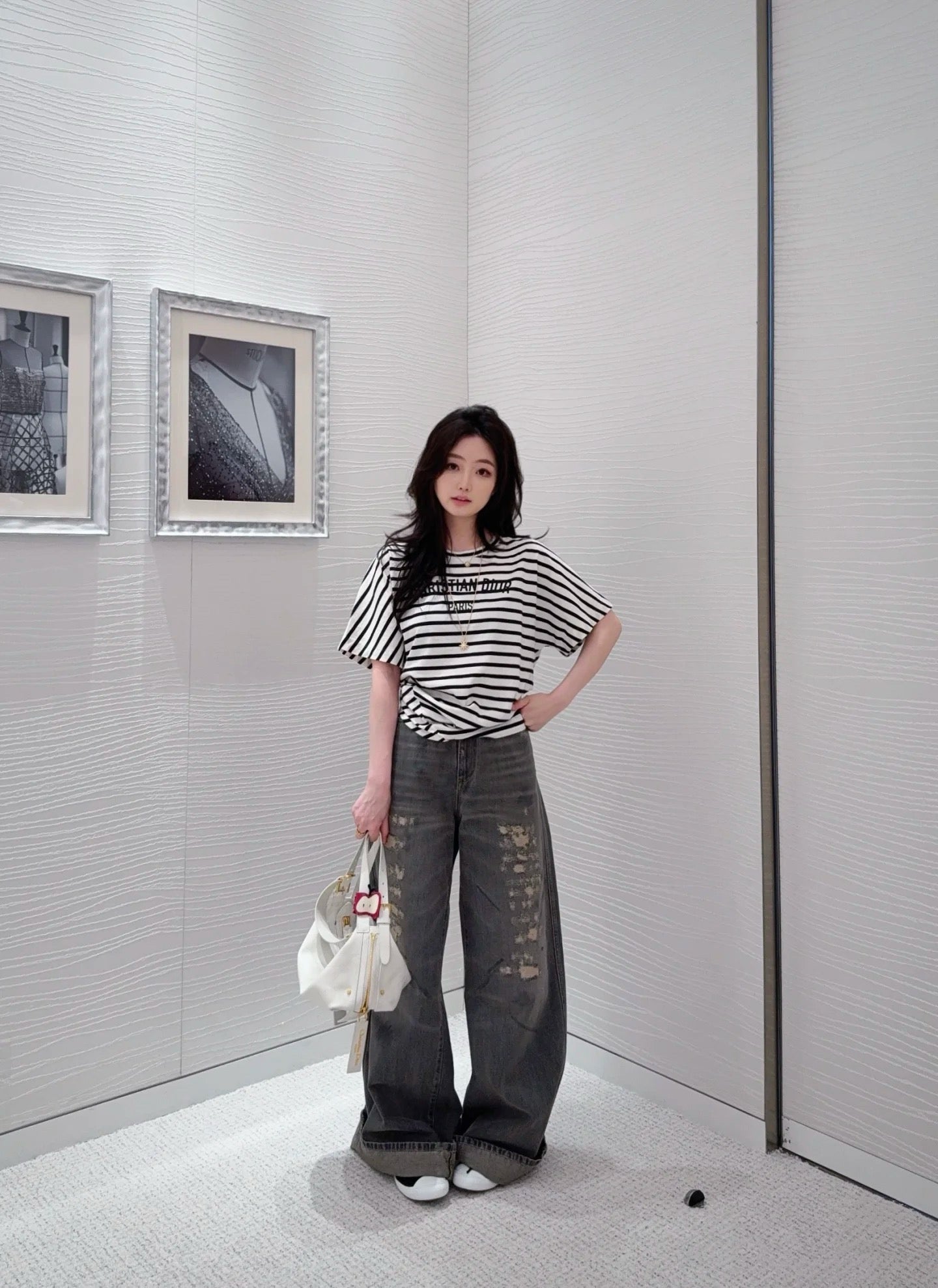 티모 공장 / 디올 여성 스트라이프 반팔 티셔츠