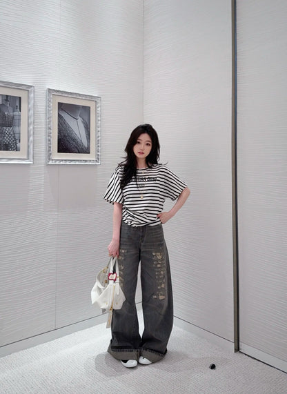 티모 공장 / 디올 여성 스트라이프 반팔 티셔츠