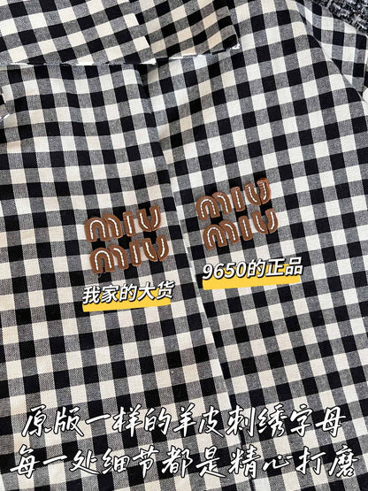 티모 공장 / 미우미우 여성 체크 반팔 셔츠