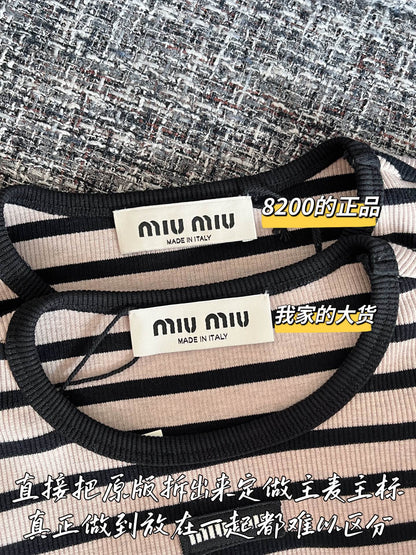 티모 공장 / 미우미우 여성 스트라이프 긴팔 티셔츠