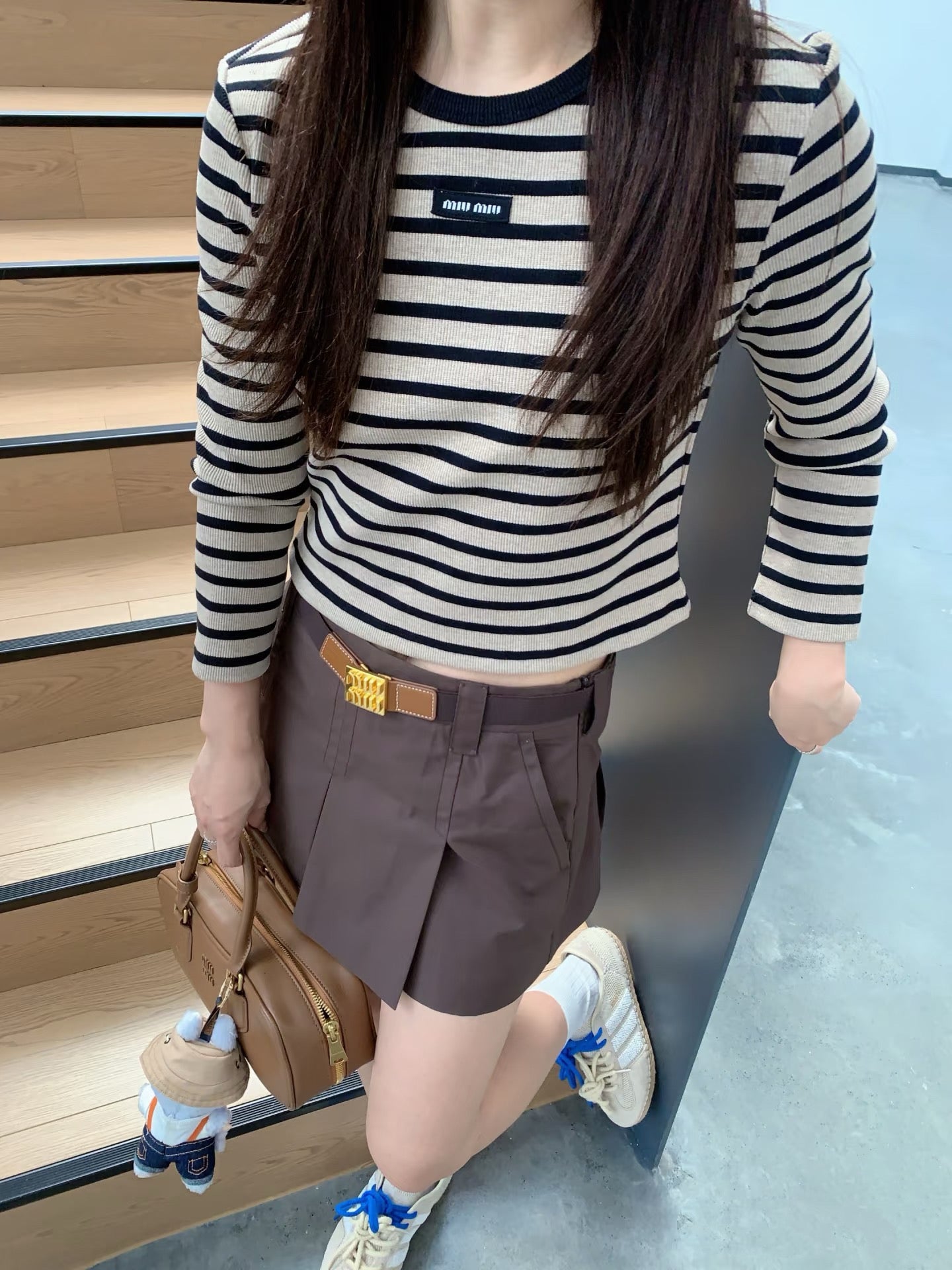 티모 공장 / 미우미우 여성 스트라이프 긴팔 티셔츠