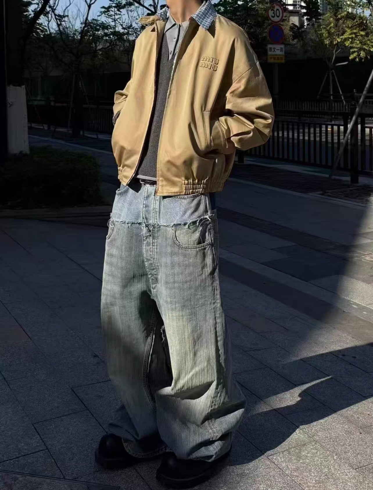 GTR / 미우미우 남성 여성 페이크 투피스 재킷