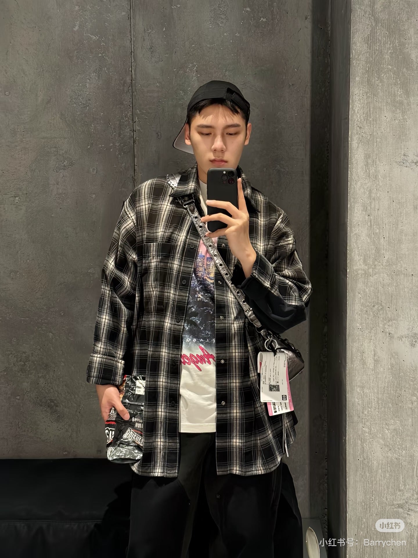 GTR / 발렌시아가 남성 체크 셔츠