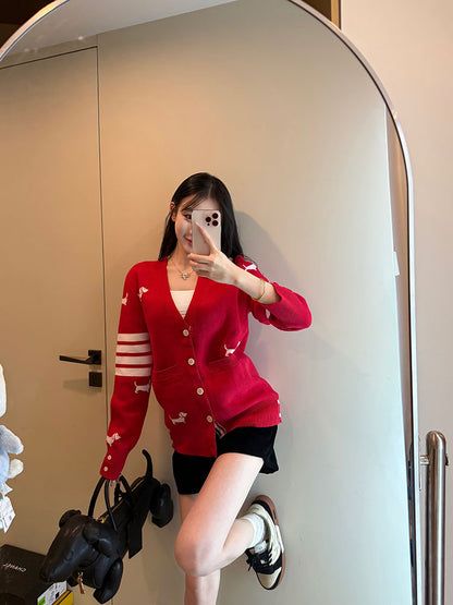 GTR / 톰브라운 여성 전판 강아지 니트