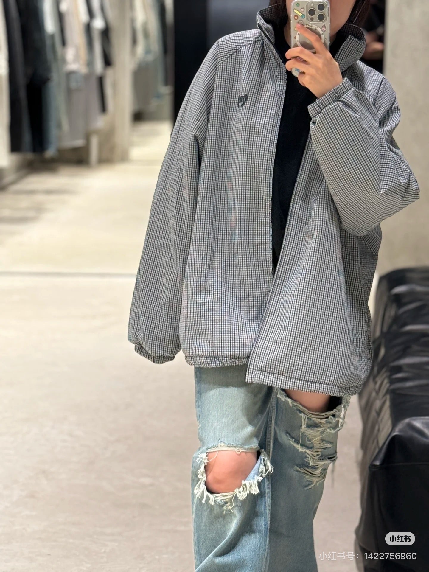 GTR / 발렌시아가 남성 체크 재킷