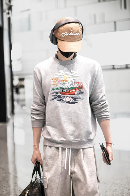 R공장 / 루이비통 남성 여성 자수 셔츠