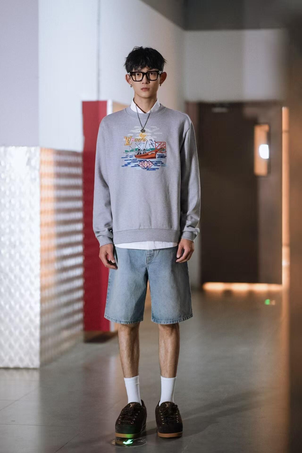 R공장 / 루이비통 남성 여성 자수 셔츠