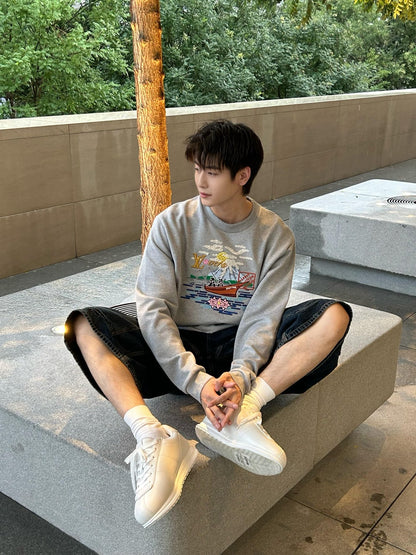 R공장 / 루이비통 남성 여성 자수 셔츠