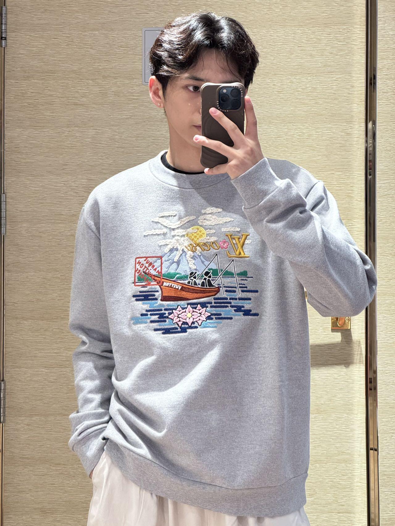 R공장 / 루이비통 남성 여성 자수 셔츠