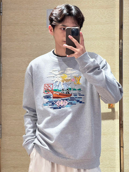 R공장 / 루이비통 남성 여성 자수 셔츠