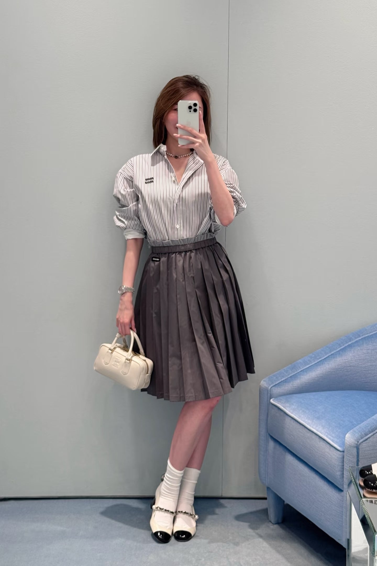 티모 공장 / 미우미우 여성 스트라이프 셔츠