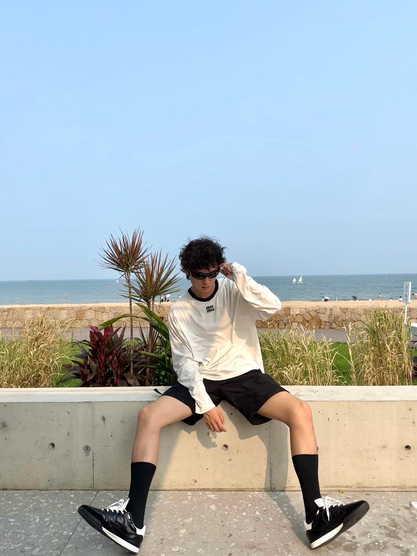 R공장 / 미우미우 남성 여성 자수 긴팔