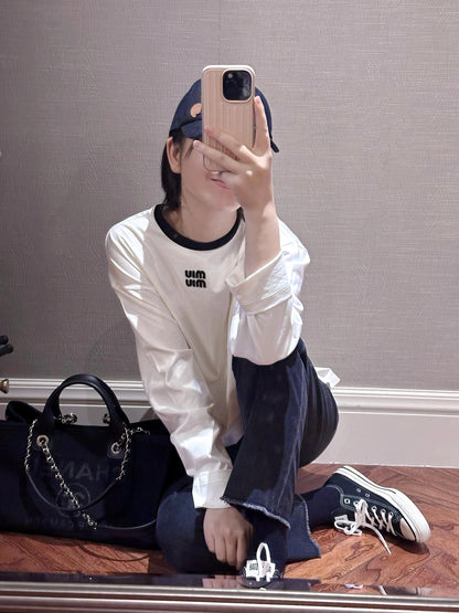 R공장 / 미우미우 남성 여성 자수 긴팔