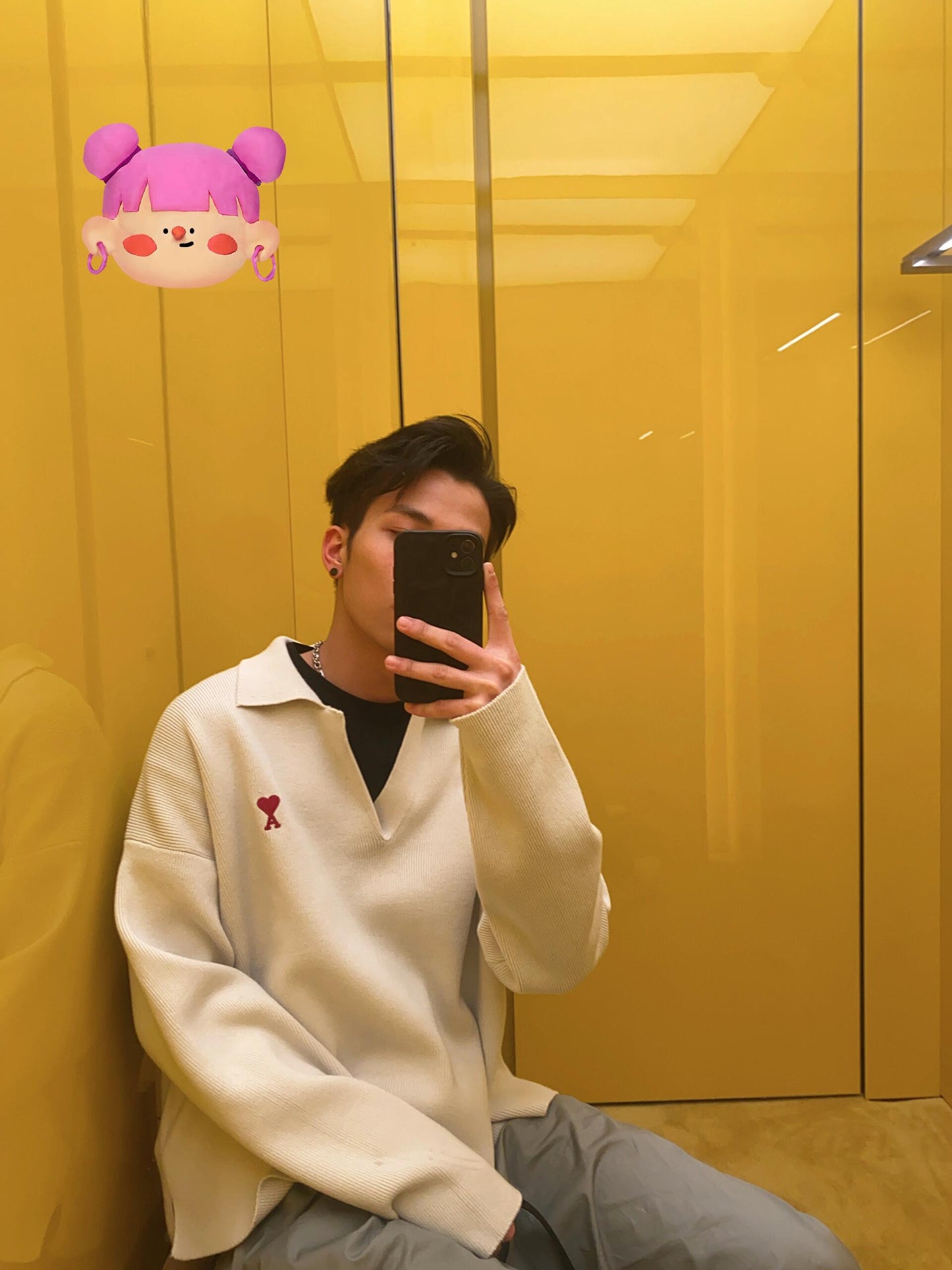 R공장 / 아마니 남성 폴로 니트