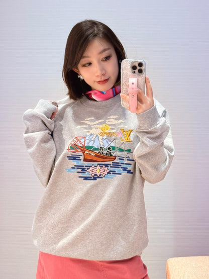 체인2호 / 루이비통 남성 여성 자수 맨투맨