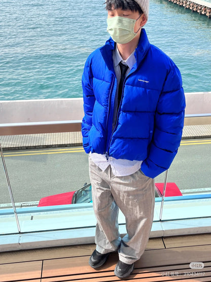 체인2호 / 발렌시아가 남성 여성 전광 블루 패딩