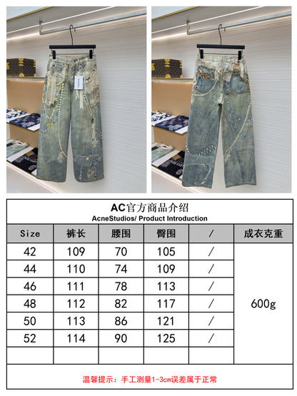 체인2호 / 아크네스튜디오 남성 여성 레이스 청바지