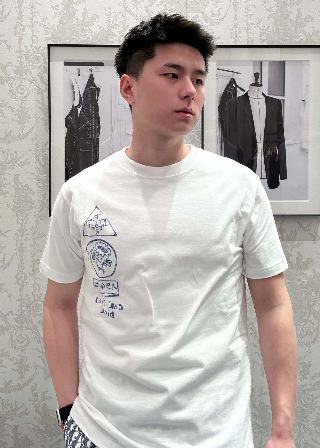 TJ셀러 / 디올 남성 여성 루즈핏 면 반팔 티셔츠