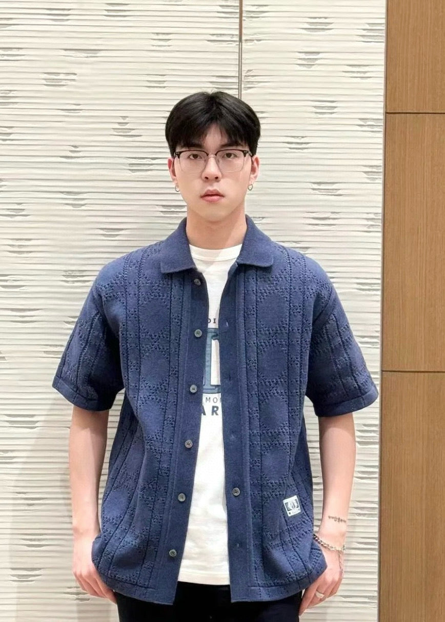 TJ셀러 / 디올 남성 폴로넥 메쉬 니트 반팔 셔츠