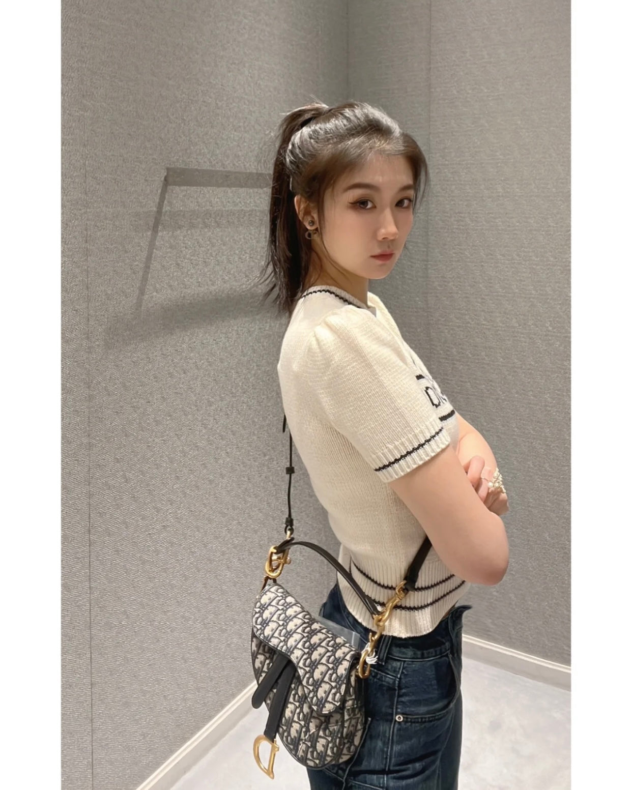 TJ셀러 / 디올 여성 니트 반팔