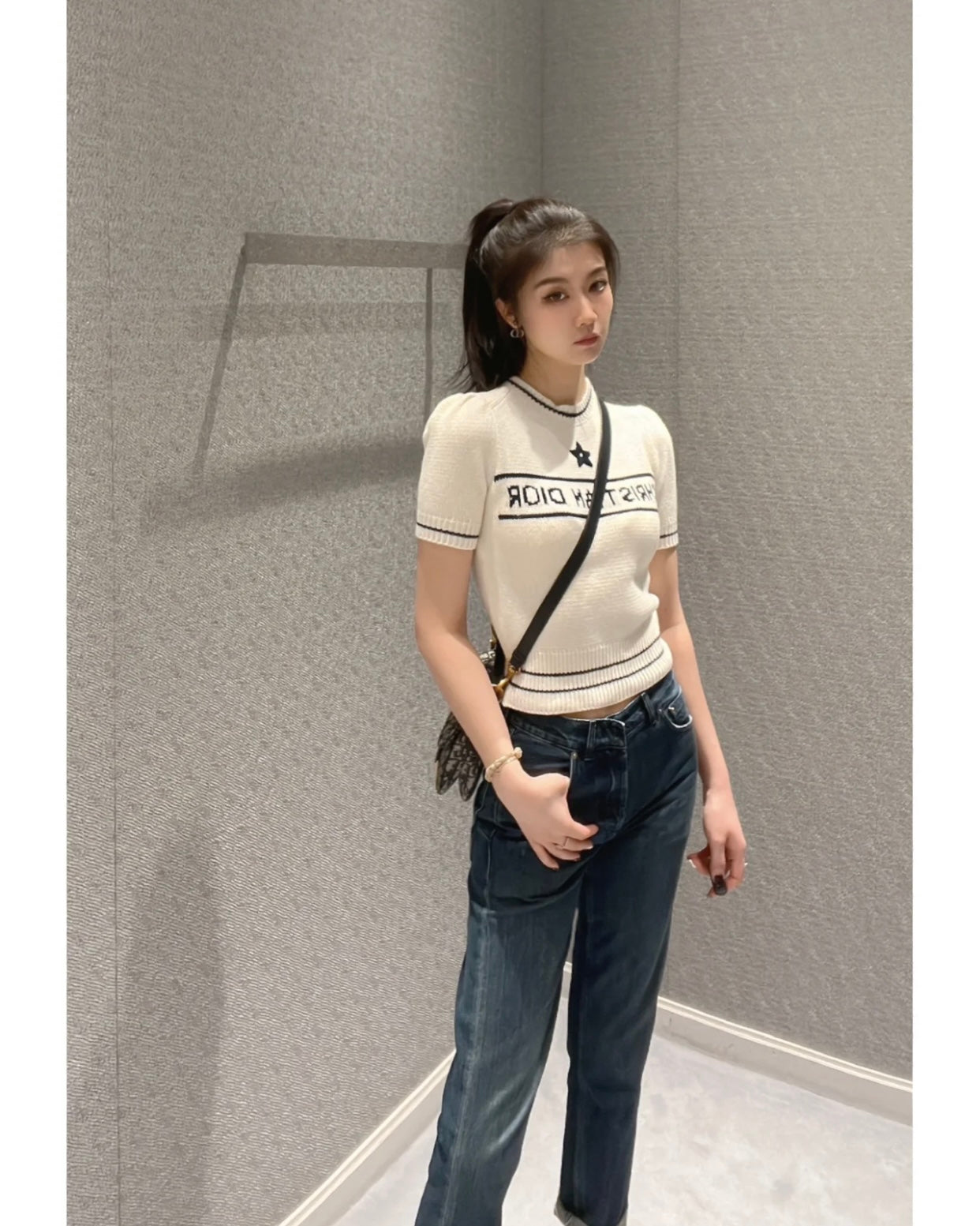 TJ셀러 / 디올 여성 니트 반팔